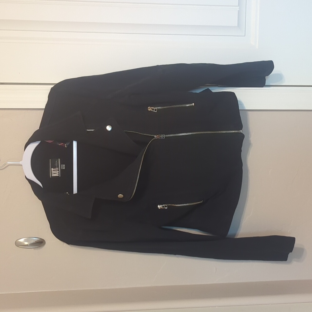 Black Knit Moto Jacket, Kut From The Kloth, size M